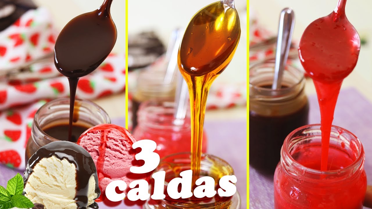 NUNCA MAIS VAI FALTAR CALDA DE SORVETE NA SUA CASA | TRÊS RECEITAS CASEIRAS DE CALDA PARA SORVETE
