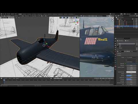 Making an F6F Hellcat | Daily Blender Timelapse #38