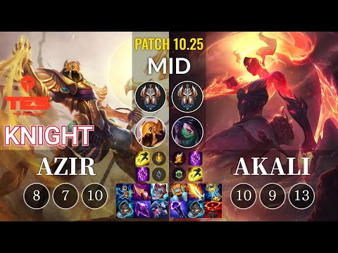 TES knight Azir vs Akali Mid - KR Patch 10.25