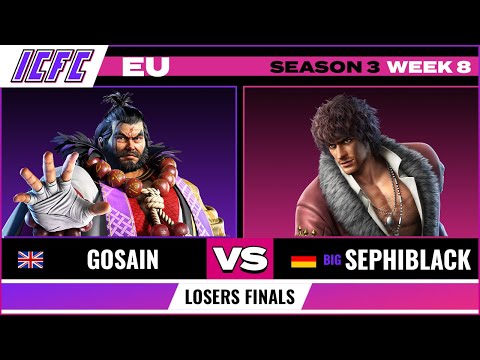 BIG Sephiblack (Miguel) vs Gosain (Ganryu, Law) Losers Finals ICFC Tekken 7 EU Season 3 Week 8