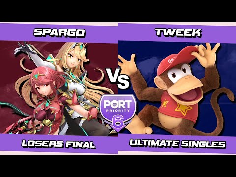 Port 6 Losers Final - Sparg0 (Pyra & Mythra) Vs. Tweek (Diddy Kong) SSBU Ultimate Tournament