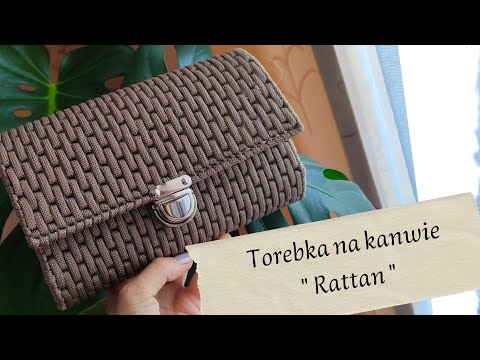 A bag embroidered on plastic canvas using the rattan stitch. A bag made of plastic canvas and cro...