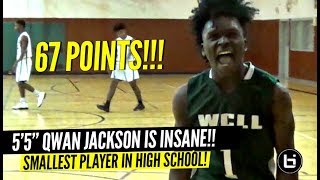 SMALLEST Player In America 5'5" Qwan Jackson Scores 67 POINTS!!! He's Averaging 47 PPG!!!!