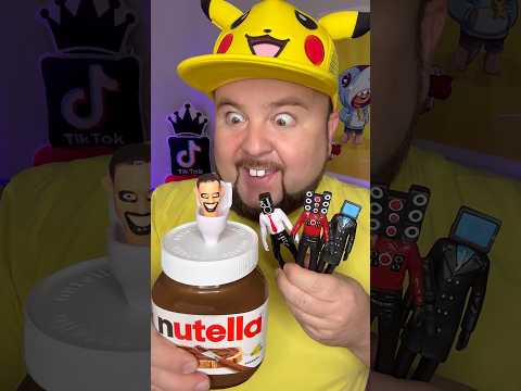 Skibidi toilet toys swim in Nutella 🤣