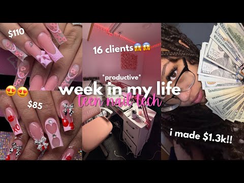i had 16 clients in 5 days… | week in my life as a teen nail tech💅