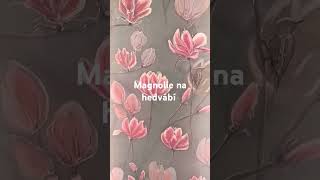 Ručně malovaný hedvábný šál Magnolie