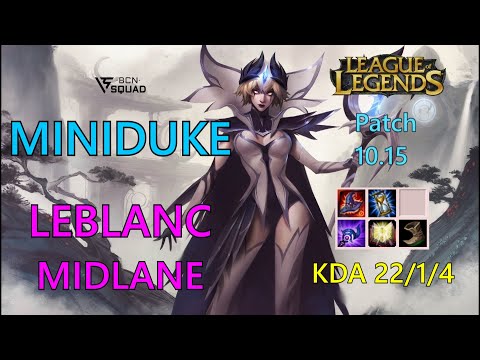 LVP-SLO Mid Laner Miniduke LeBlanc vs Syndra – EUW 1125LP Challenger Patch 10.15