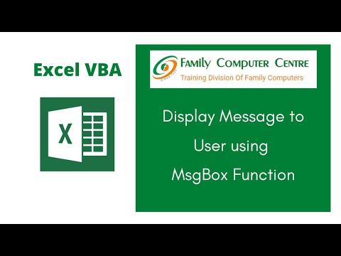 Excel Vba Tutorial Display Message To User Using Msgbox Function
