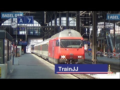 Re460 IC Interlaken Ost | EC Zurich Hb | Train Station - Bahnhof Basel SBB | Swiss Trains