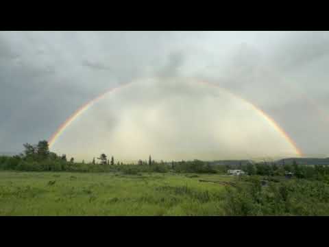 Double rainbow over the St. Mary campground
