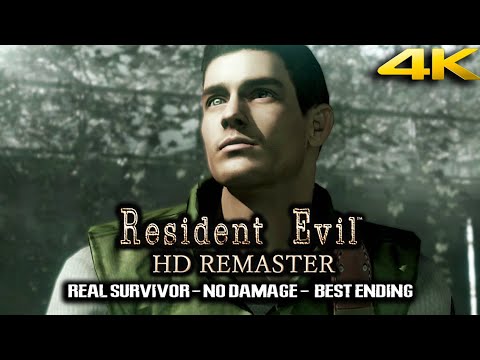 RESIDENT EVIL HD REMASTER (PC) FULL GAME CHRIS | Real Survivor - No Damage - Best Ending【4K60】