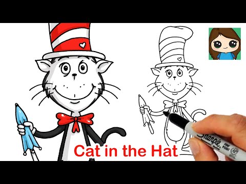 YouTube video about: How to draw cat in the hat easy?
