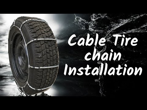 Car cable tire chain installation video