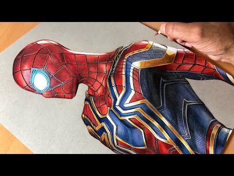 realistic drawing of spider man by artology