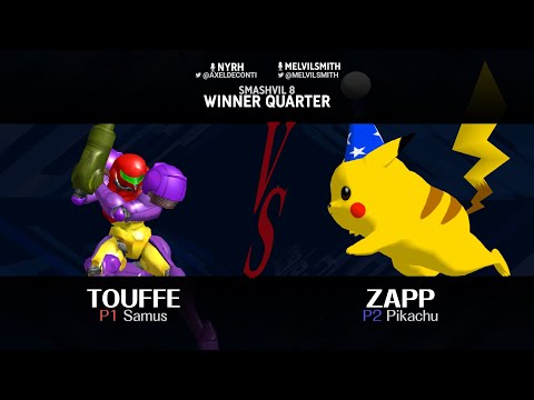 SmashVil 8 - winners quarter - Touffe (Samus) vs Zapp (Pikachu)