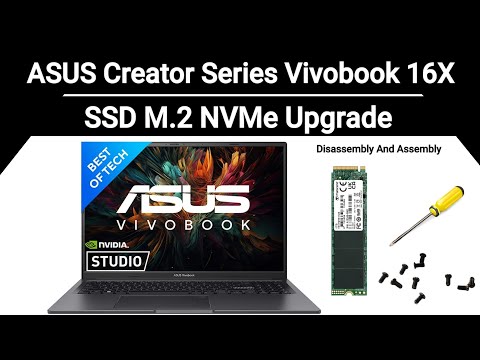 How to upgrade SSD ASUS Creator Series Vivobook 16X K3605ZF / Disassembly And Assembly
