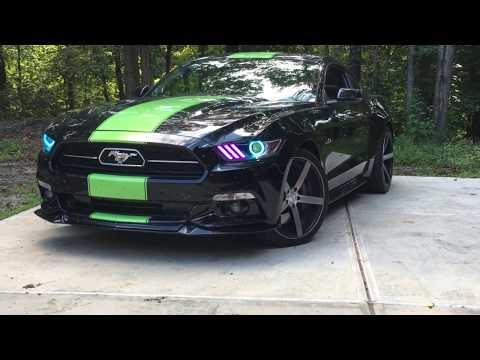 2015 FORD MUSTANG DIODE DYNAMICS RGBW DRL BOARDS, DEMON EYES, LIGHTWERKZ OFFROAD HALOS