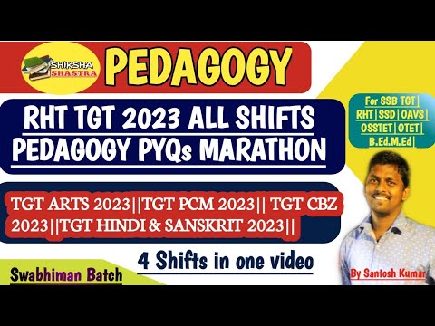 All RHT TGT 2023 PYQs MARATHON||Pedagogy and Evaluation||SSB TGT|RHT|SSD|OSSTET|OTET|B.Ed-M.Ed|