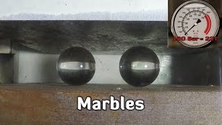 Hydraulic Press | 40mm Marbles | Explosion !! | Pressure Gauge