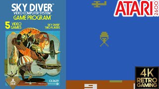 Sky Diver Atari 2600 4k Gameplay