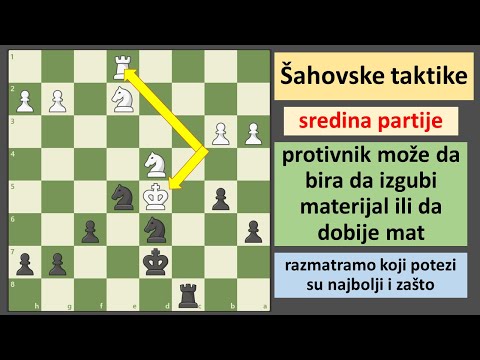 Šahovske taktike 3 - gubi se figura da se izbegne mat - sredina partije