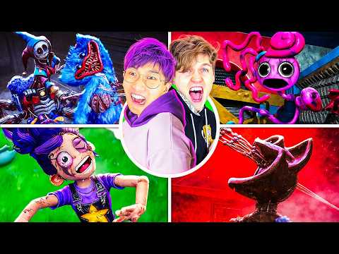 POPPY PLAYTIME ALL BOSSES DEATHS CHAPTERS 1-5! (LANKYBOX REACTION!)