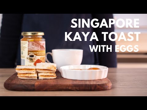 Singapore Kaya Toast Recipe With Half Boiled Eggs (Traditional Singapore Breakfast)