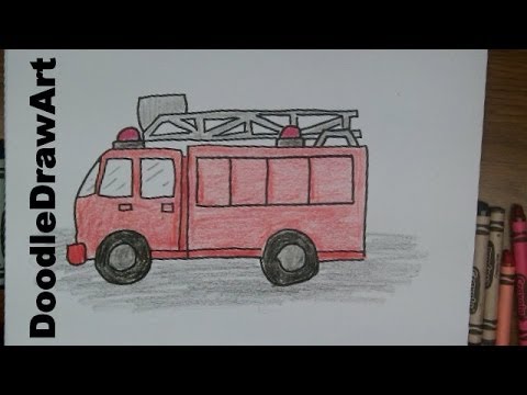 How To Draw a Firetruck! Draw this Cartoon Firetruck