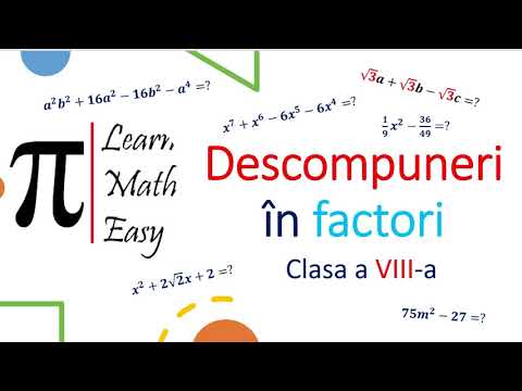 Clasa VIII Descompuneri in factori