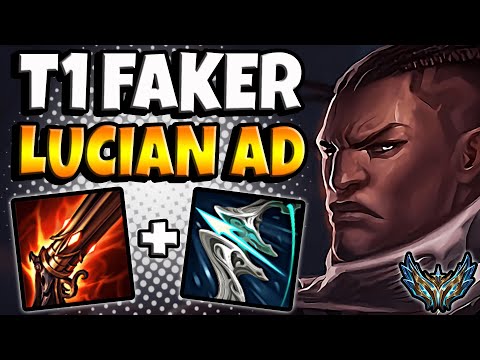 T1 Faker LUCIAN vs DRAVEN [ ADC ] Patch 12.12 Korea Challenger ✅