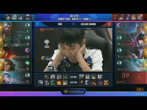 OMG vs BZ Game02 [Wonder Women vs Lindis] AIC2018