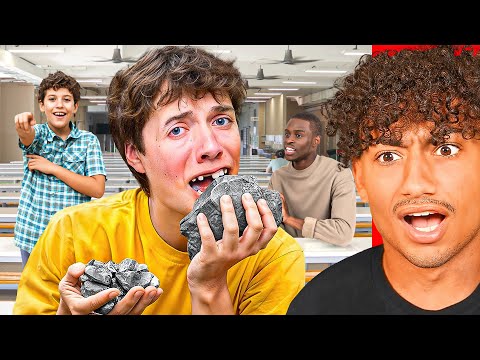 KID EATS ROCKS FOR LUNCH..
