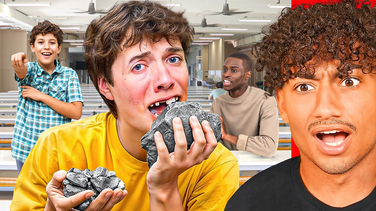 KID EATS ROCKS FOR LUNCH..