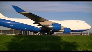 DUBAI AIR WING Boeing 747-400F! + Sunrise Train! + Red Moon! - Amsterdam Schiphol!