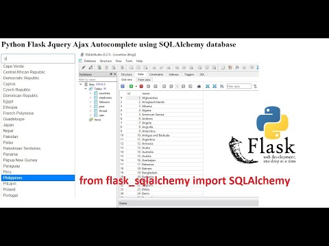 Python Flask Jquery Ajax Autocomplete Using Sqlalchemy Database