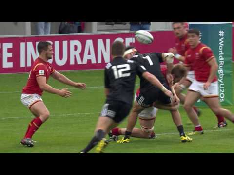 Tom Phillips with a textbook big tackle for Wales U20s!