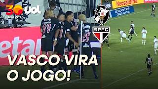 VASCO VIRA O JOGO EM SÃO JANUÁRIO! APÓS BATE-REBATE NA ÁREA DO SÃO PAULO, ANDRÉS GÓMEZ FAZ O GOL