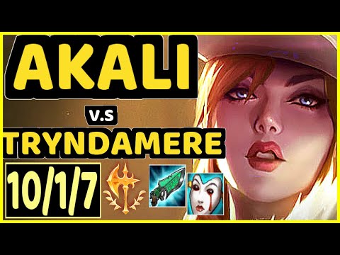 JACKPOT (AKALI) vs TRYNDAMERE - 10/1/7 KDA TOP CHALLENGER GAMEPLAY - BR
