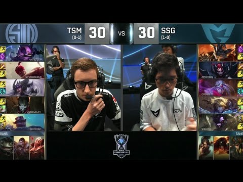 Bjergsen vs Crown  - TSM vs - SSG -  Worlds 2016 Group D