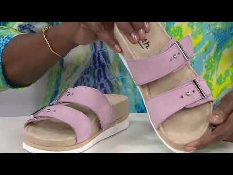 Earth Leather Slide Sandals - Canyon Ruby on QVC