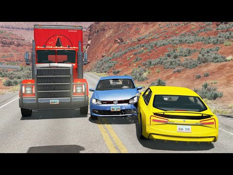Car Overtaking Crashes Compilation #13 - BeamNG.Drive