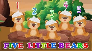 Five Little Bears Jumping On The Bed | Learning Numbers | Nursery Rhymes and Kids Songs
