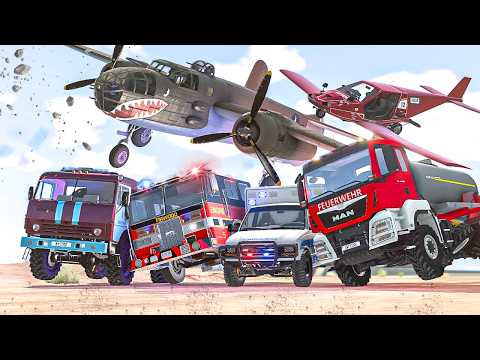 Mad Fire Truck Race | Extreme BeamNG.Drive Police Chase