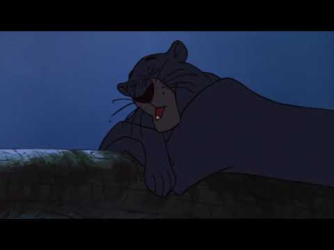 The Jungle Book - Bagheera, Mowgli and Kaa tree scene