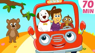 Wheels On The Bus and More Nursery Rhymes Compilation by HooplaKidz | 70 Mins
