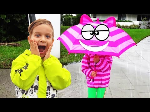 Diana and her Brother Playing In The Rain