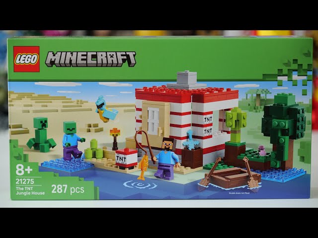 Vídeo relacionado con LEGO Minecraft La Casa-Dinamita de la Selva de Juguete - Función Explosión - Barco de Juguete, Animales y Figuras de Steve, Creeper y Zombi - Regalo Gamer para Niños y Niñas de 8+ Años 21275