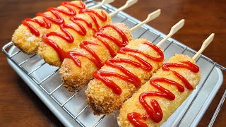 Crispy Corn Dog!! No flour! With Sliced Bread. Super Easy and Delicious