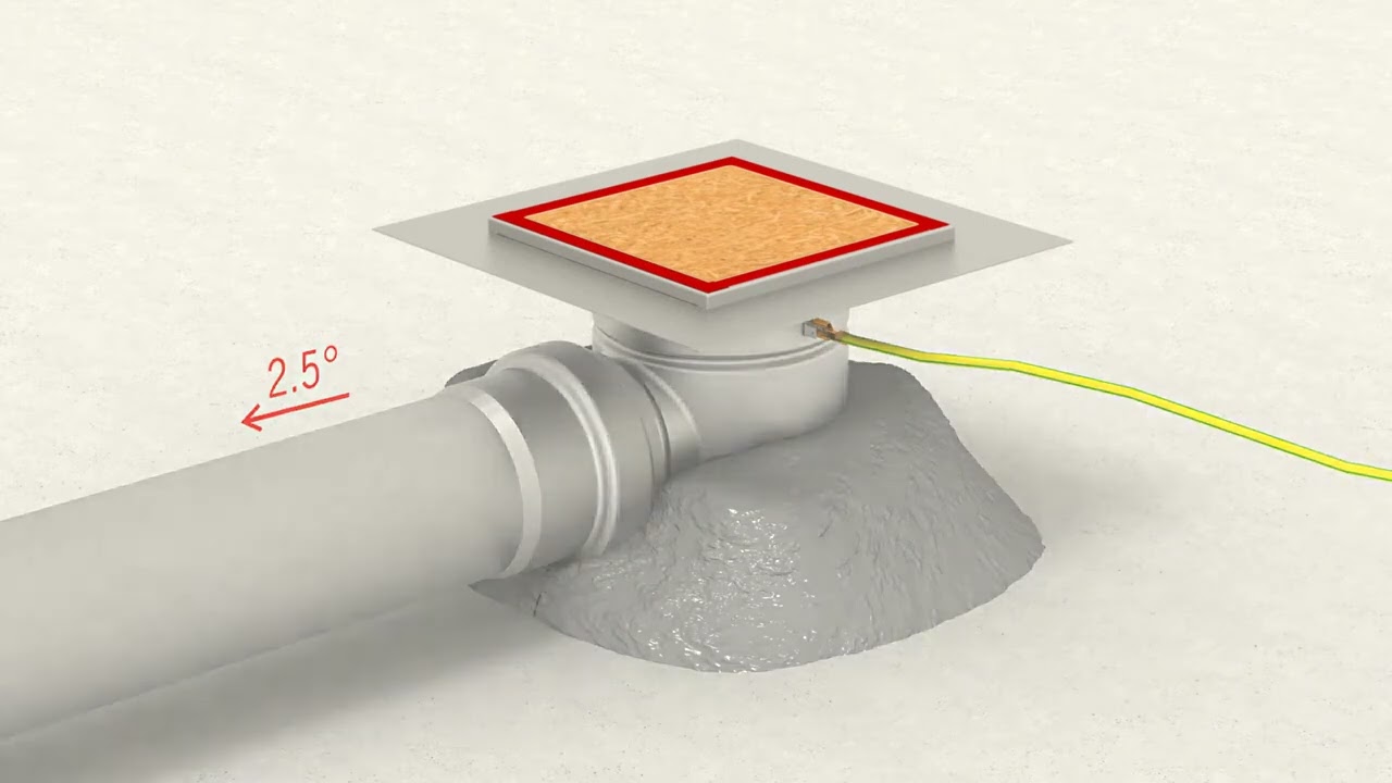 Ugradnja ACO Inox higijenskog slivnika fiksne visine sa produženim rubom