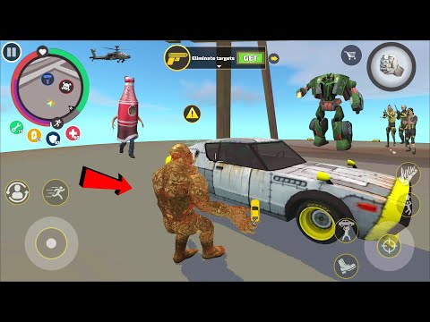 Rope Hero Vice Town - New Update 6.9.1 (Stone Giants Throw Roadster Car) Police and stone giants